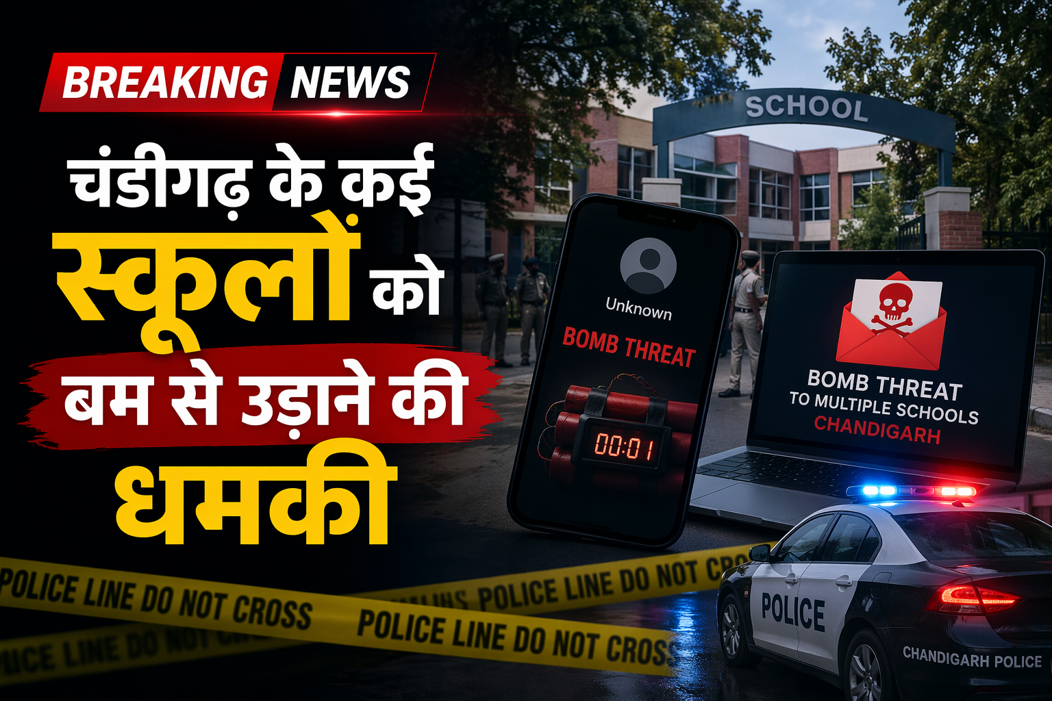 चंडीगढ़ में बम धमकी से हड़कंप, कई स्कूलों, एयर इंडिया उड़ानों और सचिवालय को मिले ईमेल