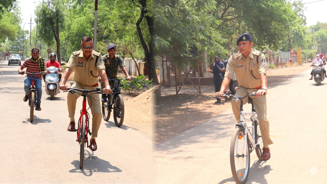 PM मोदी की अपील के बाद साइकिल से दफ्तर पहुंचे SP-ASP, ऊर्जा बचत और पर्यावरण संरक्षण का दिया संदेश